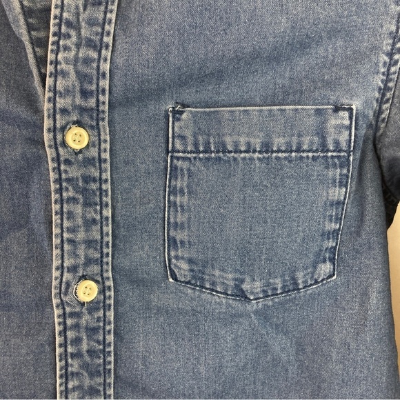 H&m Cotton Denim Button-Down Shirt XS - Picture 6 of 8